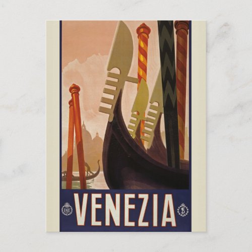 Vintage Venice Travel Advertisement Europe Tourism Postcard