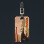 Vintage Venice Travel Poster Monogram Luggage Tag<br><div class="desc">This luggage tag features an illustration from a vintage travel poster of Venice, Italy, depicting gondolas on a canal. In the lower right-hand corner, on the hull of a gondola, a customizable three-letter monogram appears in a decorative font in a coordinating shade of terra cotta. Add your name and contact...</div>