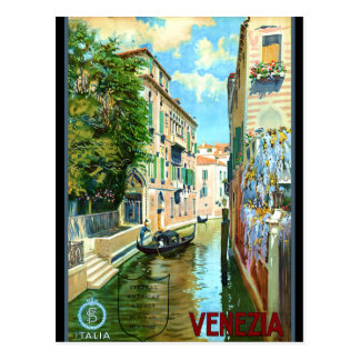 Vintage Venice Travel Poster Postcard