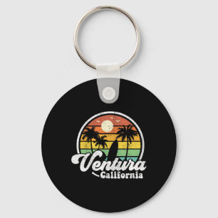 Vintage Ventura Beach California Ca Surfing Retro Keychain