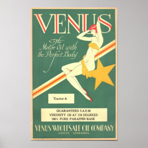 Vintage 'Venus' Motor Oil Poster