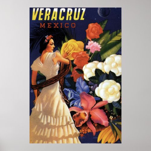 Vintage Veracruz Mexico Travel Poster