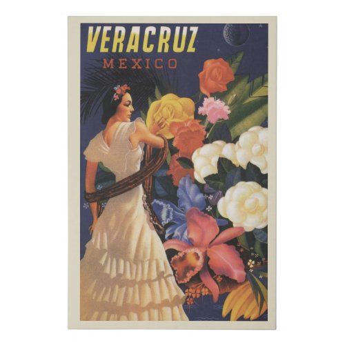 Vintage Veracruz Mexico Travel Poster Canvas