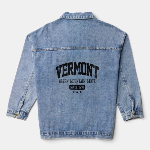 Vintage Vermont Green Mountain State Athletic 1791 Denim Jacket