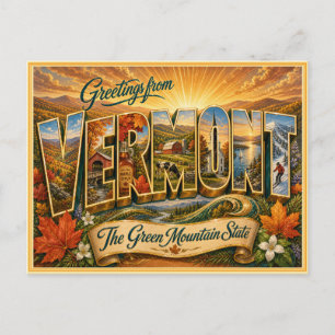 Vintage Vermont Greeting From Postcard