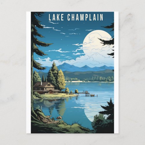 Vintage Vermont Lake Champlain Travel Postcard