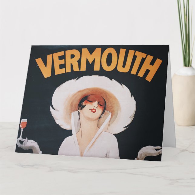 Vintage Vermouth Advertisement Martini Advertising Card (Front)