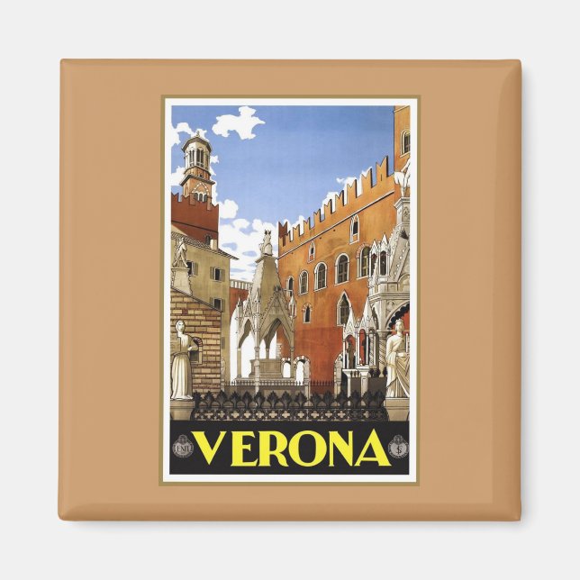 Vintage Verona Italy Magnet (Front)