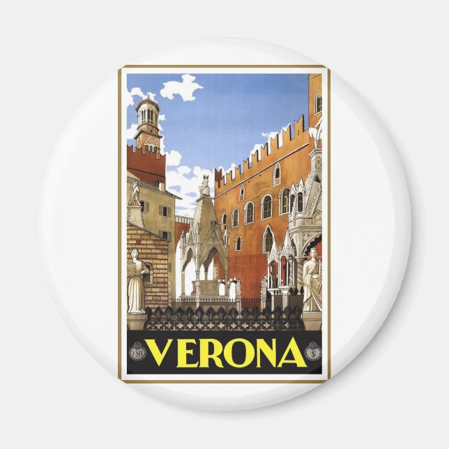 Vintage Verona Italy Magnet (Front)
