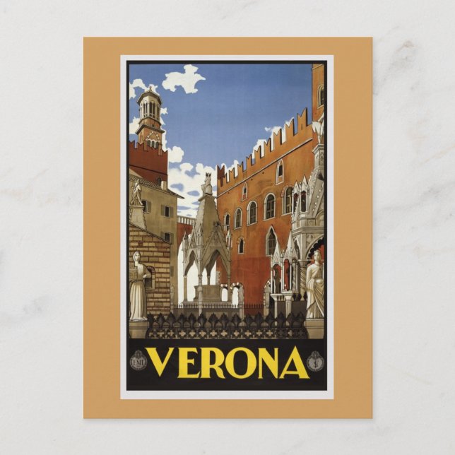 Vintage Verona Travel Postcard (Front)