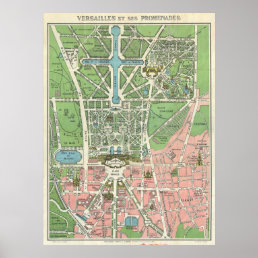 Vintage Versailles Map Travel Poster