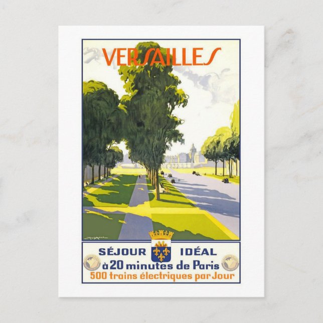 Vintage Versailles Travel Postcard (Front)