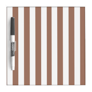 Vintage Vertical Stripes Mocha Mousse White Dry Erase Board