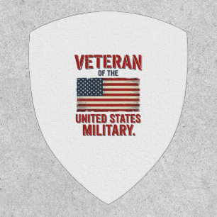 Vintage Veteran USA Flag Military Vector Design_1 Patch