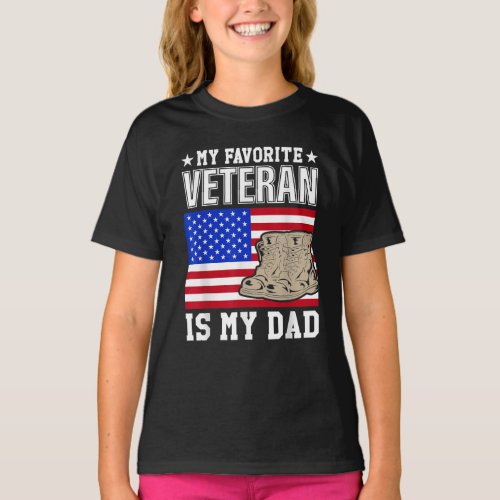 Vintage Veterans Day My Favorite Veteran Is My Dad T_Shirt