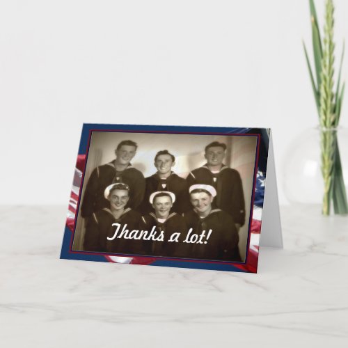 Vintage Veterans Day Thanks a lot _Military Card