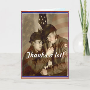 Vintage Veterans Day, Thanks a lot!-Military Card