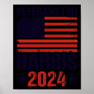 Vintage Veterans For Kamala Harris President Elect Poster