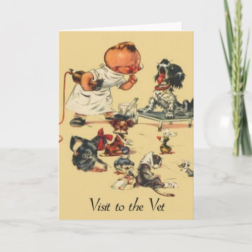 Vintage Veterinarian  Visit to the Vet Card