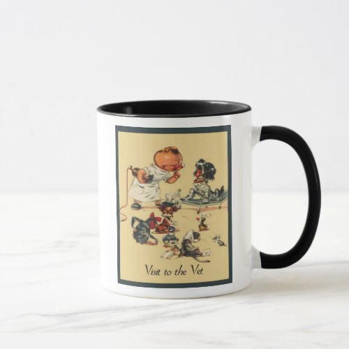 Vintage Veterinarian Visit to the Vet Mug