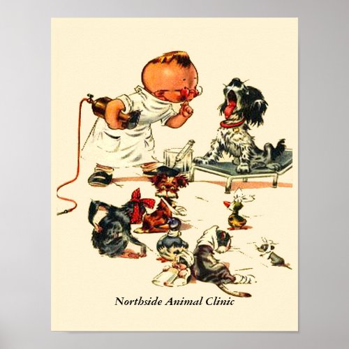 Vintage Veterinarian Visit to the Vet Personalized Poster