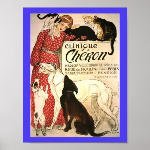 Vintage Veterinary Ad French 1905 Poster