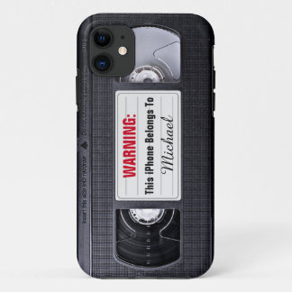 Vintage VHS Cassette Tape Personalized Name Text iPhone 11 Case
