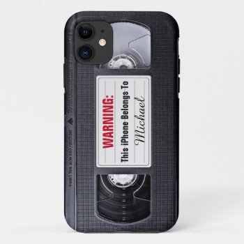 Vintage Vhs Cassette Tape Personalized Name Text Iphone 11 Case by CityHunter at Zazzle