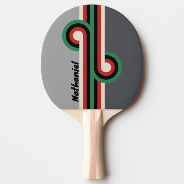 Vintage VHS Loop with Name Ping Pong Paddle (Front)