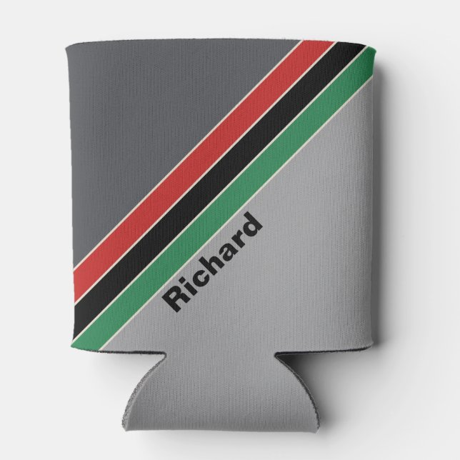 Vintage VHS Striped with Name Can Cooler (Back)