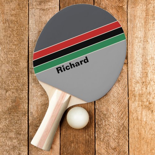 Vintage VHS Stripes with Name Ping Pong Paddle