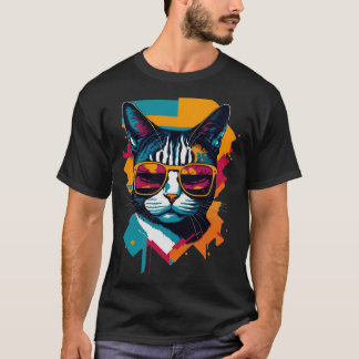 Vintage Vibes and Feline Flair Retro Cool Cat 6 T-Shirt