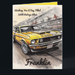 Vintage Vibes Classic Car Birthday  Card<br><div class="desc">Personalize this birthday card. It Says "Wishing you a day filled with vintage vibes, high-octane laughs, and a smooth ride into the next decade!" Fun card for him, for dad, grandpa, uncle, mechanic friend. This Classic Car image is sure to wow any car lover you give it to. Either buy...</div>