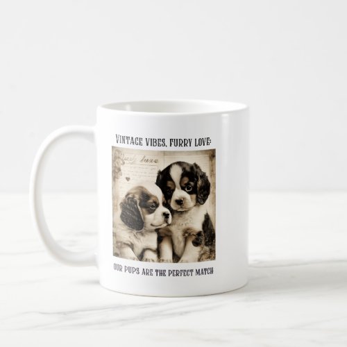 Vintage vibes furry love Puppy Love Coffee Mug
