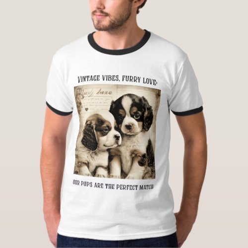 Vintage vibes furry love Puppy Love T_Shirt