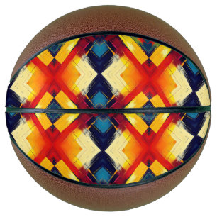 Vintage Vibes In Colors: Stylish Geometric Forms Basketball