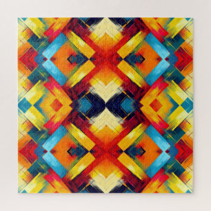 Vintage Vibes In Colors: Stylish Geometric Forms Jigsaw Puzzle