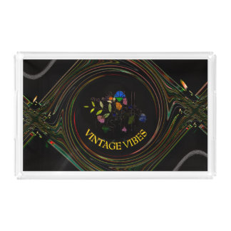 "Vintage Vibes" (Medium) Acrylic Vanity Tray