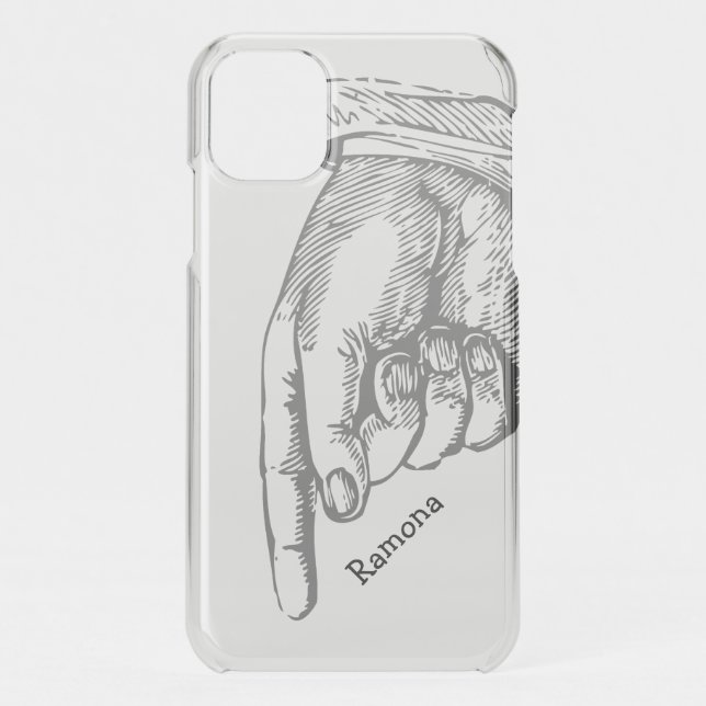 Vintage Vibes Retri Pointing Hand  Uncommon iPhone Case (Back)