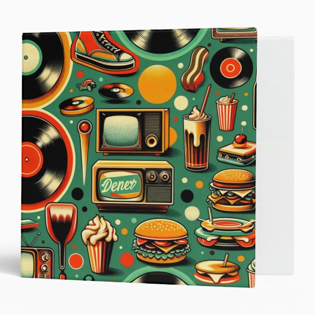 Vintage Vibes: Retro Revival 3 Ring Binder (Front/Inside)