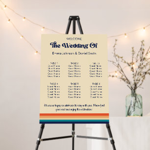 Vintage Vibes Wedding Seating Chart Foam Board