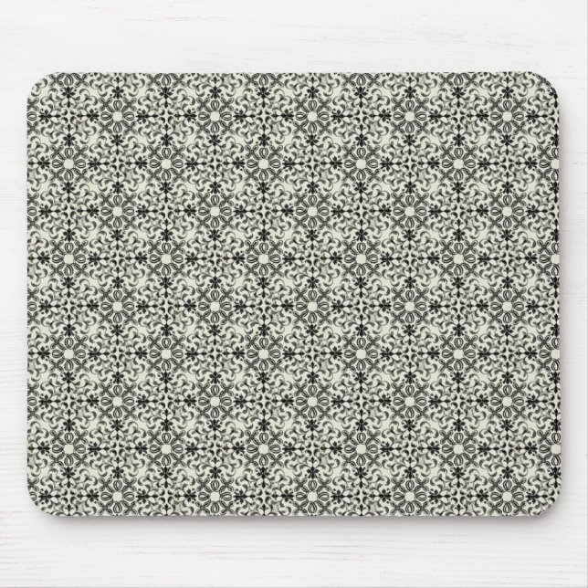 Vintage Vibrance Damask Mousepad, Gray Mouse Pad (Front)