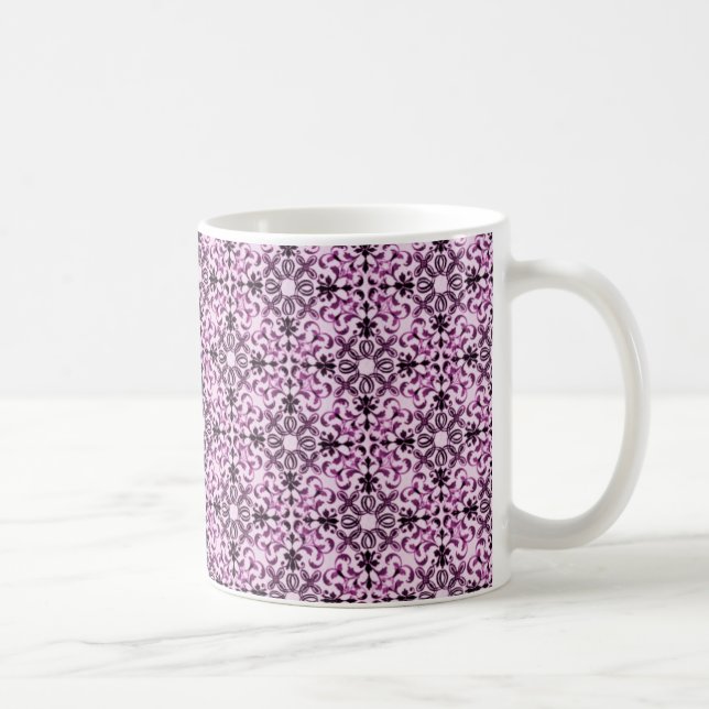 Vintage Vibrance Damask Mug, Wisteria Coffee Mug (Right)