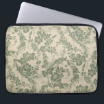 Vintage Vibrant Green Floral Pattern Laptop Sleeve<br><div class="desc">Vintage Vibrant Green Floral Pattern</div>