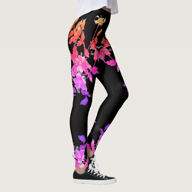 Vintage vibrant  Rose Leggings (Right)