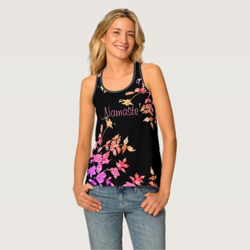 Vintage vibrant rose _namaste All_Over_Print tank 