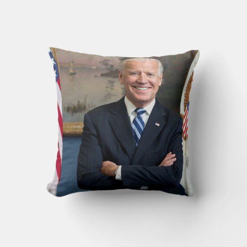 Vintage Vice President Joe Biden Portrait Throw Pillow