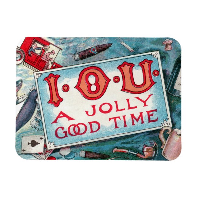 Vintage Vices Party, Gambling Drinking Smoking Magnet (Horizontal)