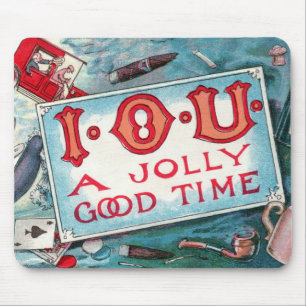 Vintage Vices Party, Gambling Drinking Smoking Mouse Pad