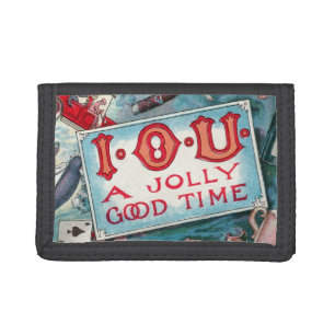 Vintage Vices Party, Gambling Drinking Smoking Tri-fold Wallet